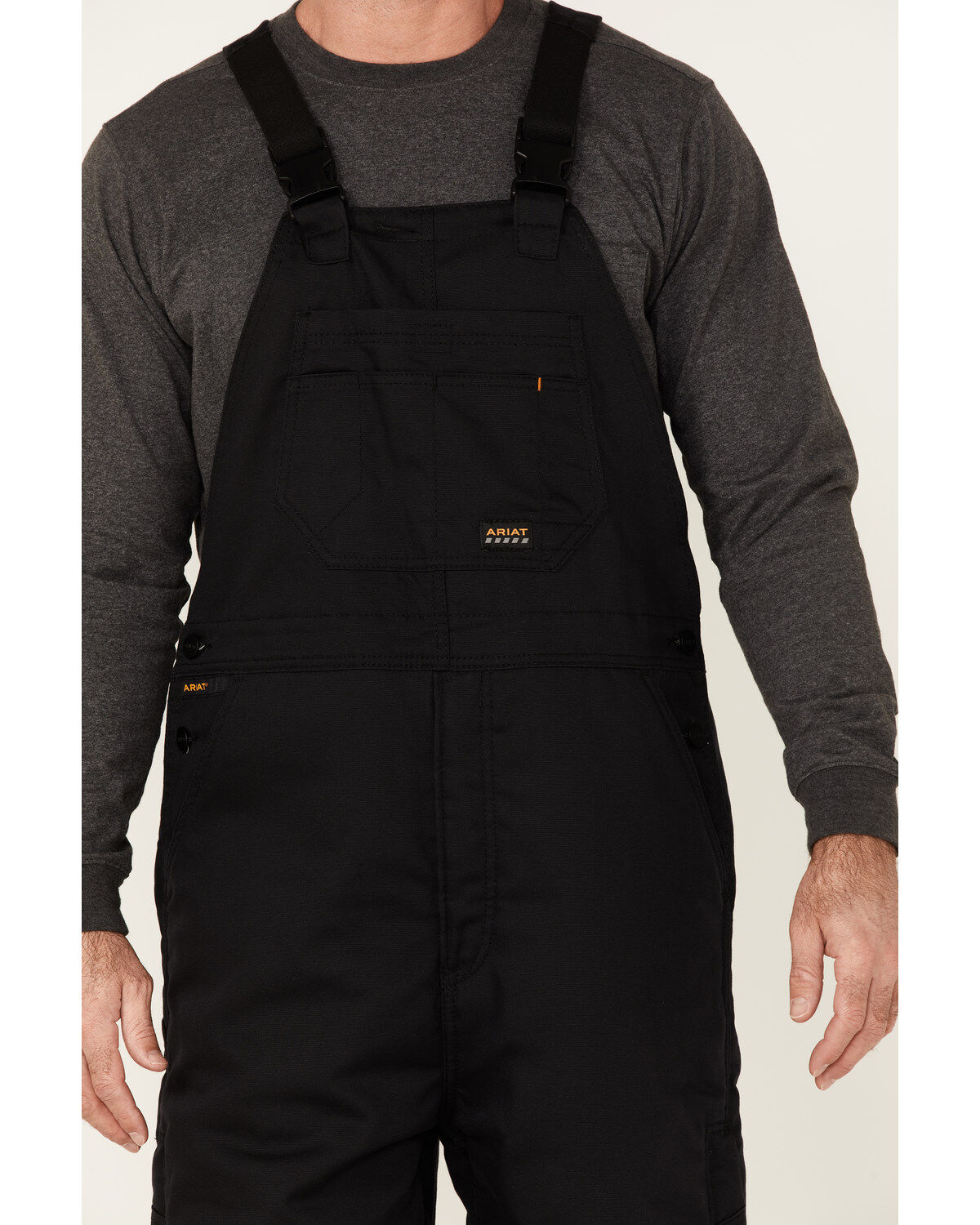 Image #3 - Ariat Rebar Men's Duracanvas Stretch Insulated Work Bib Overalls, Black, hi-res