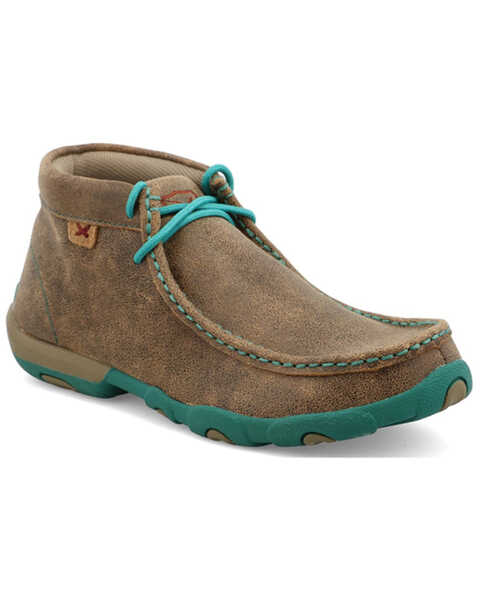 Twisted X Women's Turquoise Accented Driving Mocs, Bomber, hi-res