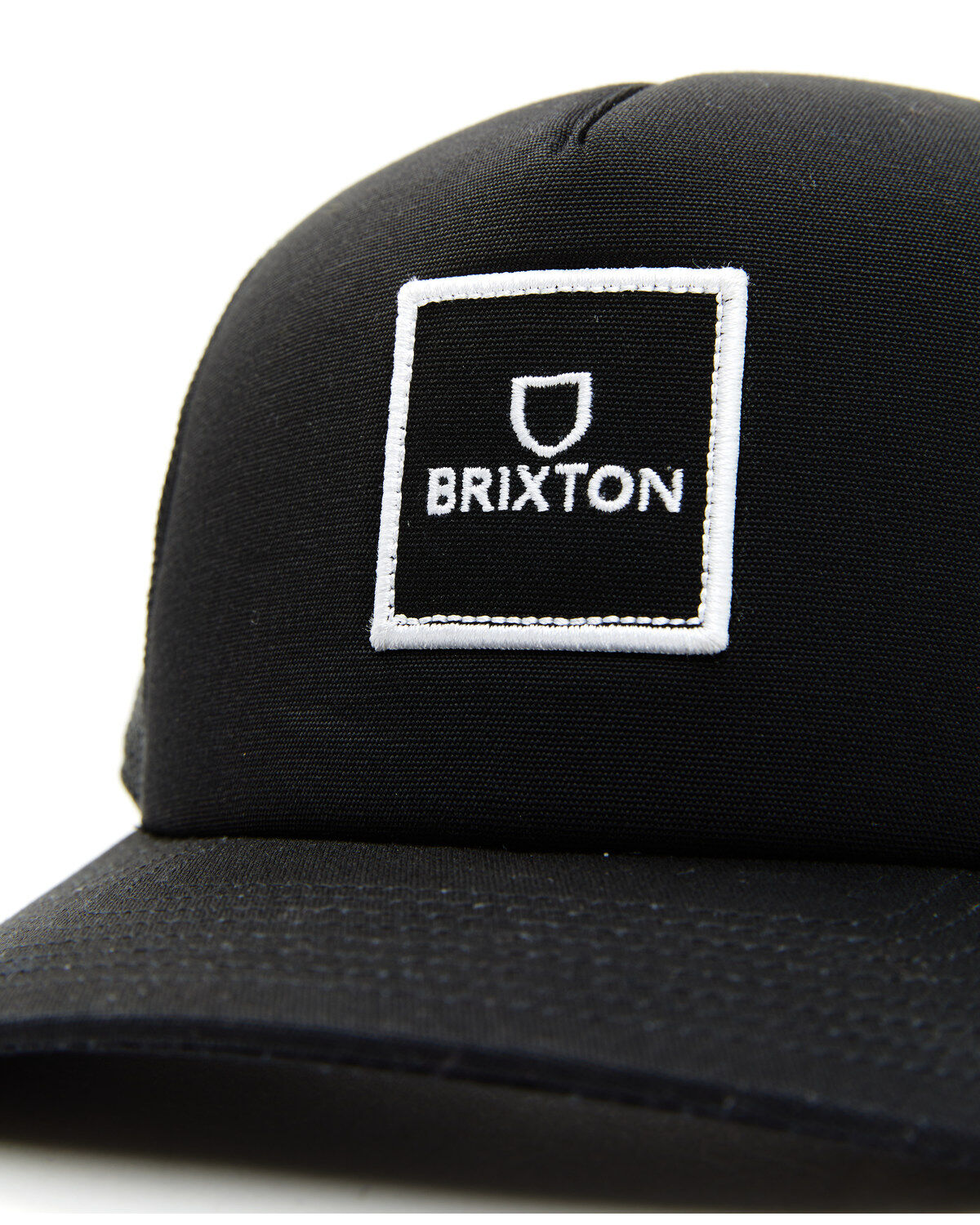 Image #2 - Brixton Men's Alpha Block Logo Patch Crossover MP Ball Cap, Black, hi-res