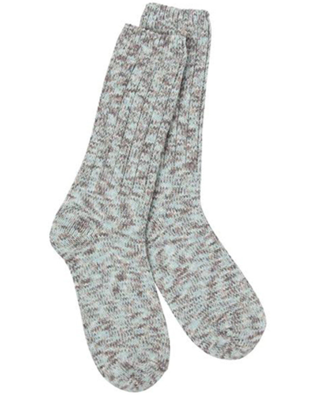 World's Softest Women's Weekend Ragg Crew Socks, Lt Brown, hi-res
