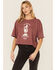 Wrangler Women's Yellowstone Horse Graphic Crop Tee, Burgundy, hi-res