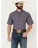 Image #1 - Cinch Men's ARENAFLEX® Paisley Print Short Sleeve Button-Down Stretch Performance Shirt, Dark Blue, hi-res