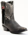 Laredo Women's Black Distressed Fringe Western Boots - Snip Toe, Black, hi-res