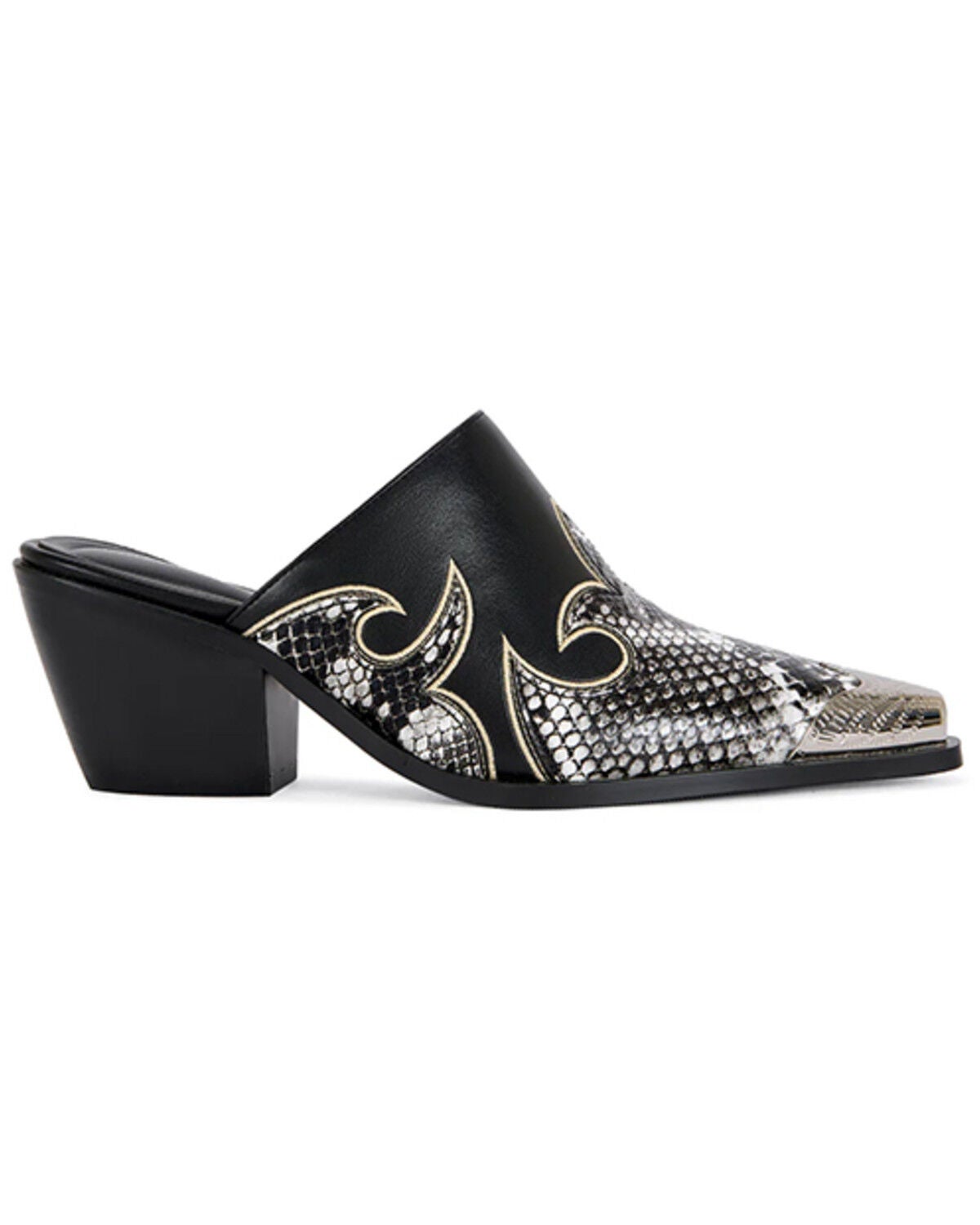 Image #2 - Azalea Wang Women's Cecily Western Mules, Black, hi-res