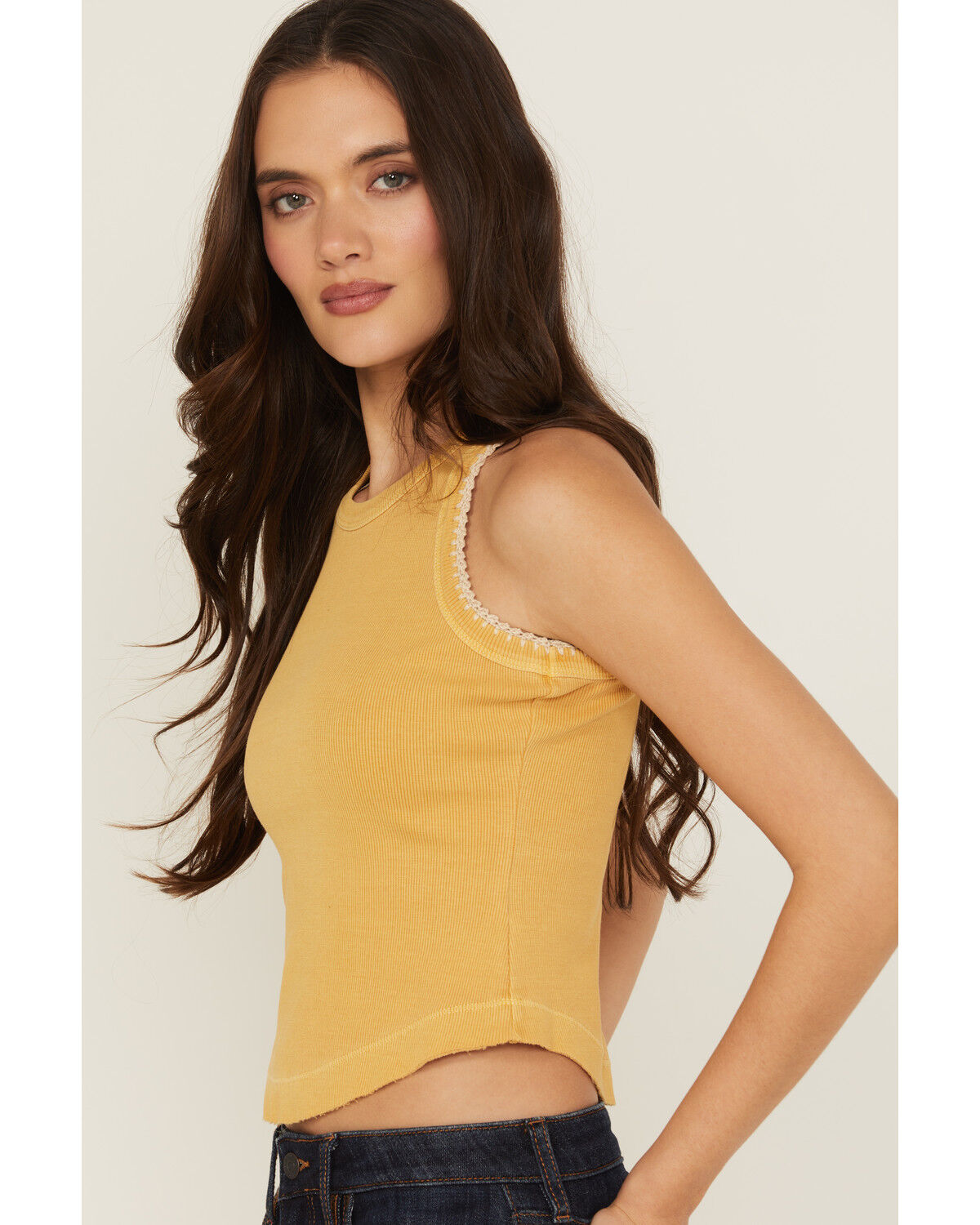 Image #3 - Cleo + Wolf Women's Solid Tank Top, Yellow, hi-res