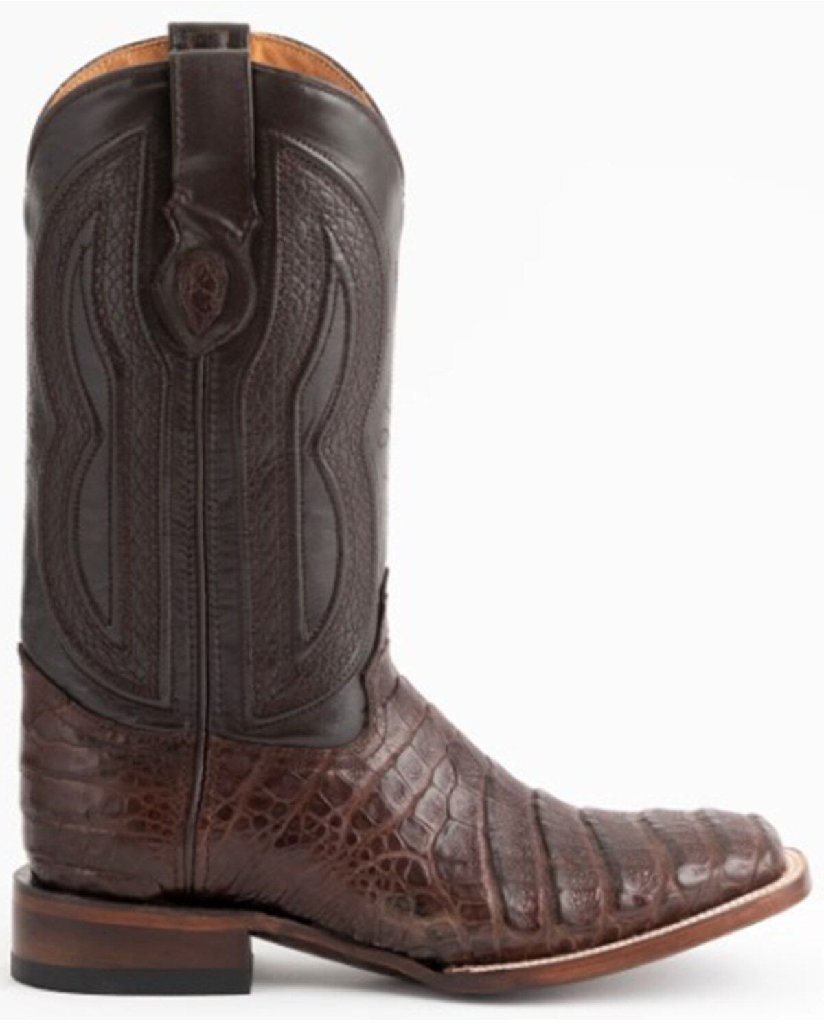 Image #2 - Ferrini Men's Belly Caiman Crocodile Exotic Western Boots, Chocolate, hi-res