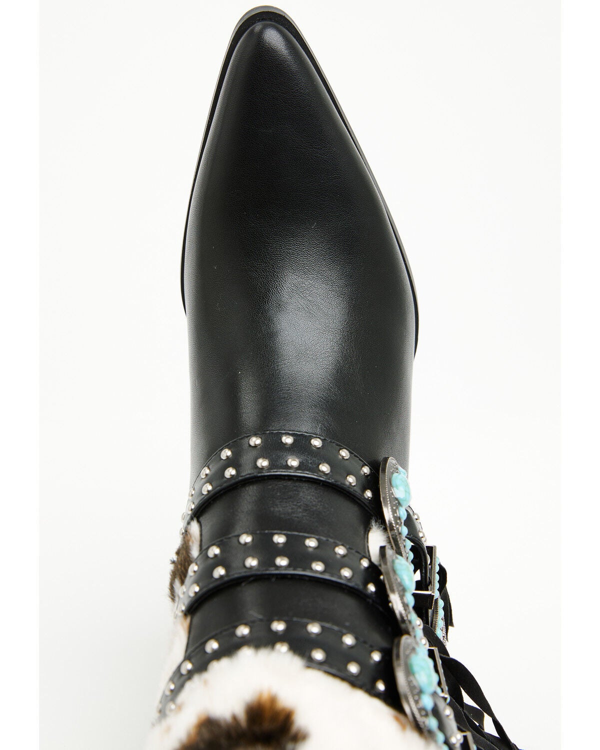 Azalea Wang Women's Gwayne Faux Fur Buckle Fringe Tall Fashion