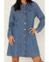 Image #3 - Wrangler Women's Denim Long Sleeve Western Mini Dress, Blue, hi-res