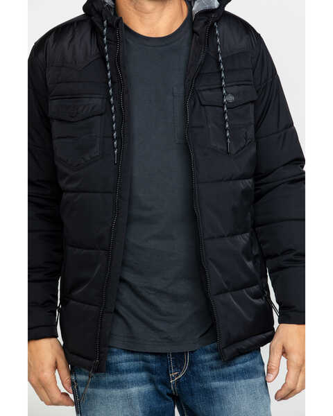 Image #4 - Cody James Men's Round Up Two Tone Western Styled Hooded Winter Puffer Coat , , hi-res