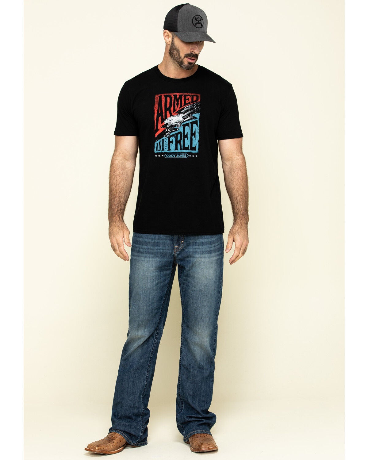 Cody James Men's Wolfstooth Wash Duke Relaxed Bootcut Stretch Denim Jeans - Tall, Medium Wash, hi-res