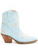 Dingo Women's Primrose Embroidered Leather Western Fashion Booties - Snip Toe , Blue, hi-res