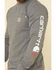 Carhartt Men's M-FR Midweight Signature Logo Long Sleeve Work Shirt - Big , Grey, hi-res