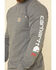 Image #4 - Carhartt Men's Granite M-FR Midweight Signature Logo Long Sleeve Work Shirt - Tall, Grey, hi-res