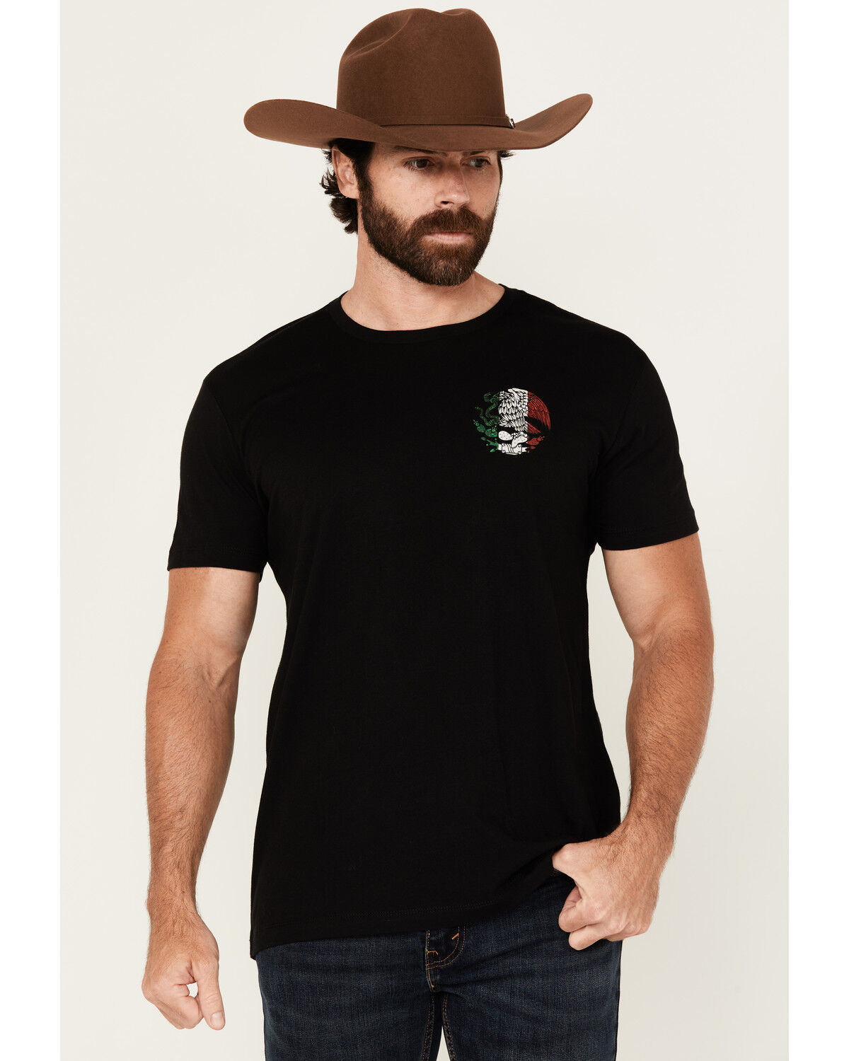 Product Name:  Moonshine Spirit Men's Eagle Skull Mexico Short Sleeve Graphic T-Shirt