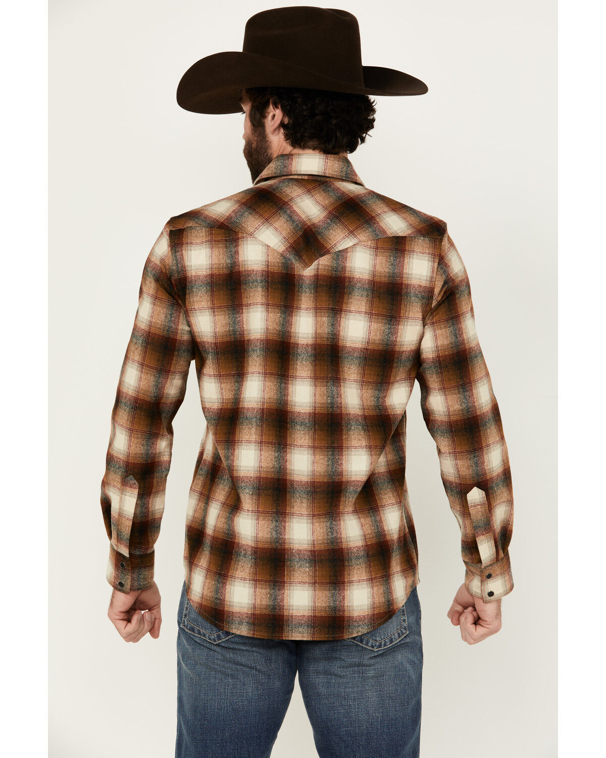Pendleton Men's Canyon Plaid Print Long Sleeve Snap Western
