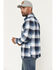 Image #2 - Brothers and Sons Men's Marksman Plaid Print Long Sleeve Button-Down Flannel Shirt, Blue, hi-res
