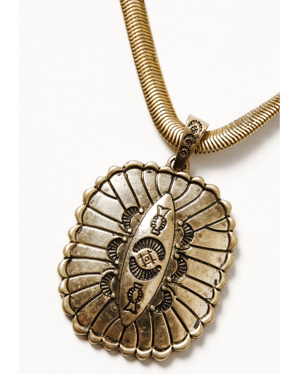 Image #2 - Shyanne Women's Golden Skyland Concho Pendant Necklace, Gold, hi-res