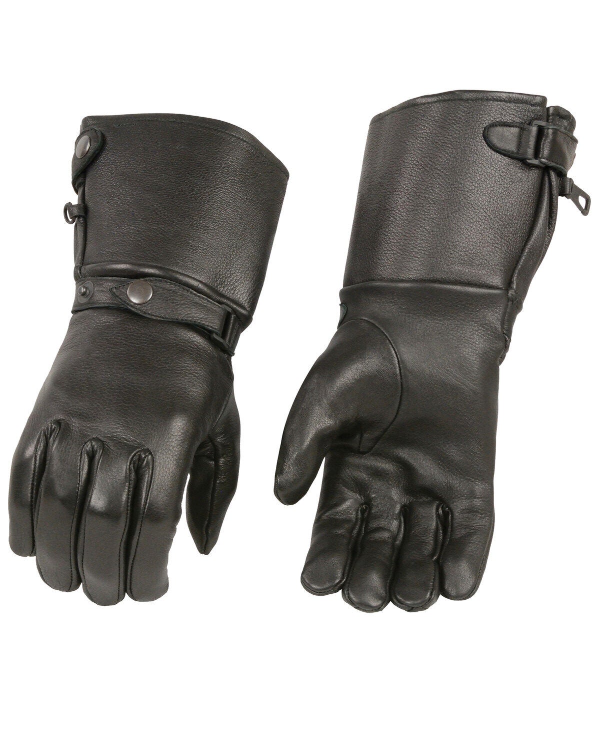 thumbnail image 2 of Milwaukee Leather Men's Thermal Lined Leather Gloves – Black, Driving Style, Insulated, Zipper 2 of 4