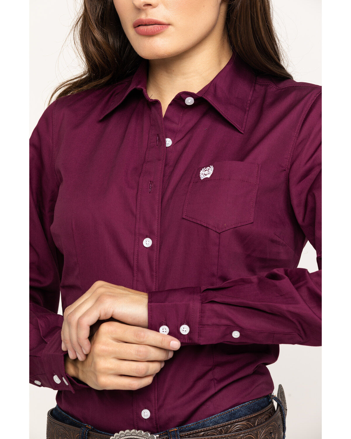 burgundy long sleeve shirt womens