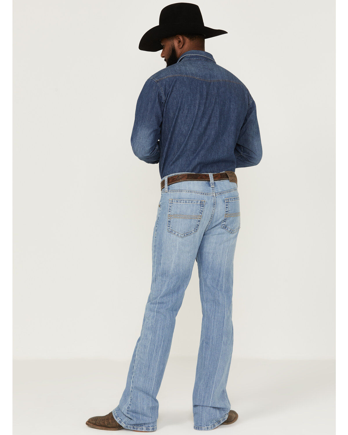 Image #3 - Cody James Men's Ghost Town Wash Duke Relaxed Bootcut Stretch Denim Jeans, Light Medium Wash, hi-res