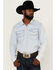 Image #1 - Kimes Ranch Men's Grimes Light Wash Denim Long Sleeve Snap Western Shirt, Light Blue, hi-res