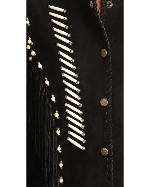 Image #2 - Liberty Wear Bone Bead & Fringe Leather Jacket, , hi-res
