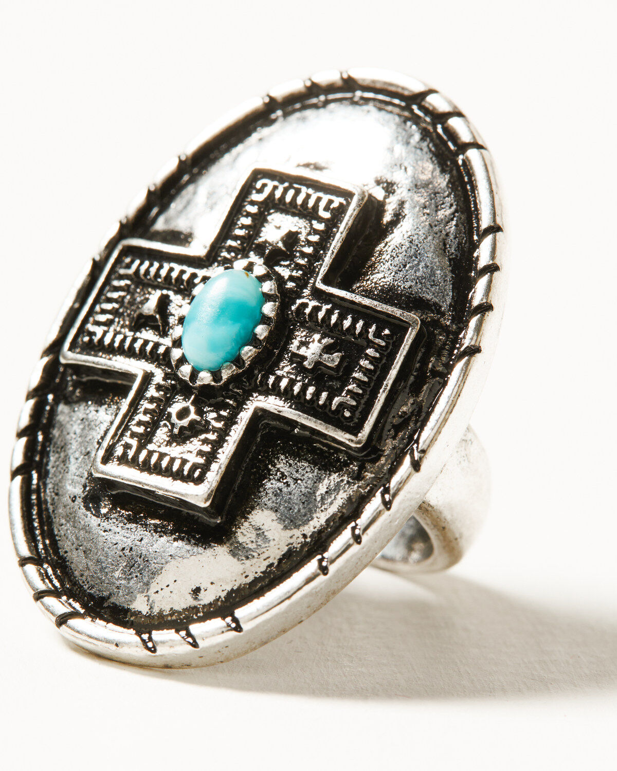 Image #2 - Shyanne Women's Southwestern Antique Cross Statement Ring, Silver, hi-res