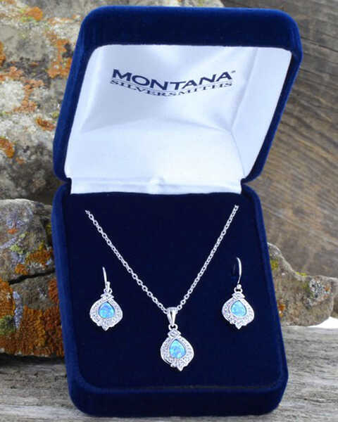 Image #2 - Montana Silversmiths Women's Royal Cluster Drop Jewelry Set, Silver, hi-res