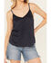 Image #3 - Shyanne Women's Crochet Trim Faux Suede Cami, Indigo, hi-res