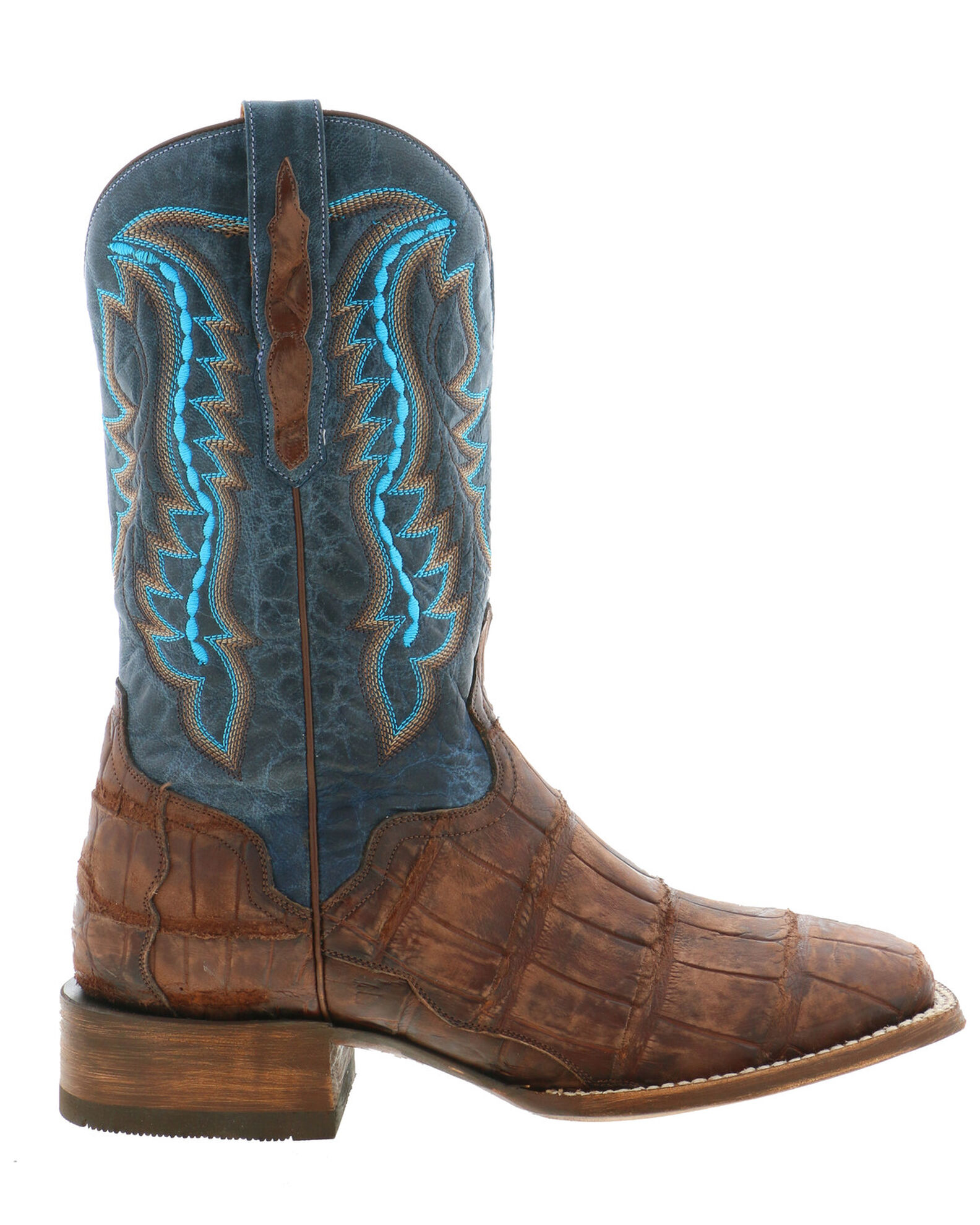 El Dorado Men s Caiman Leather Western Boots Broad Square Toe Boot Barn