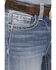Image #2 - Miss Me Girls' Dark Wash Sequins Fleur de Lis Stretch Bootcut Jeans, Medium Blue, hi-res