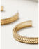 Image #2 - Lainey Wilson Women's Hoop Earrings, Gold, hi-res