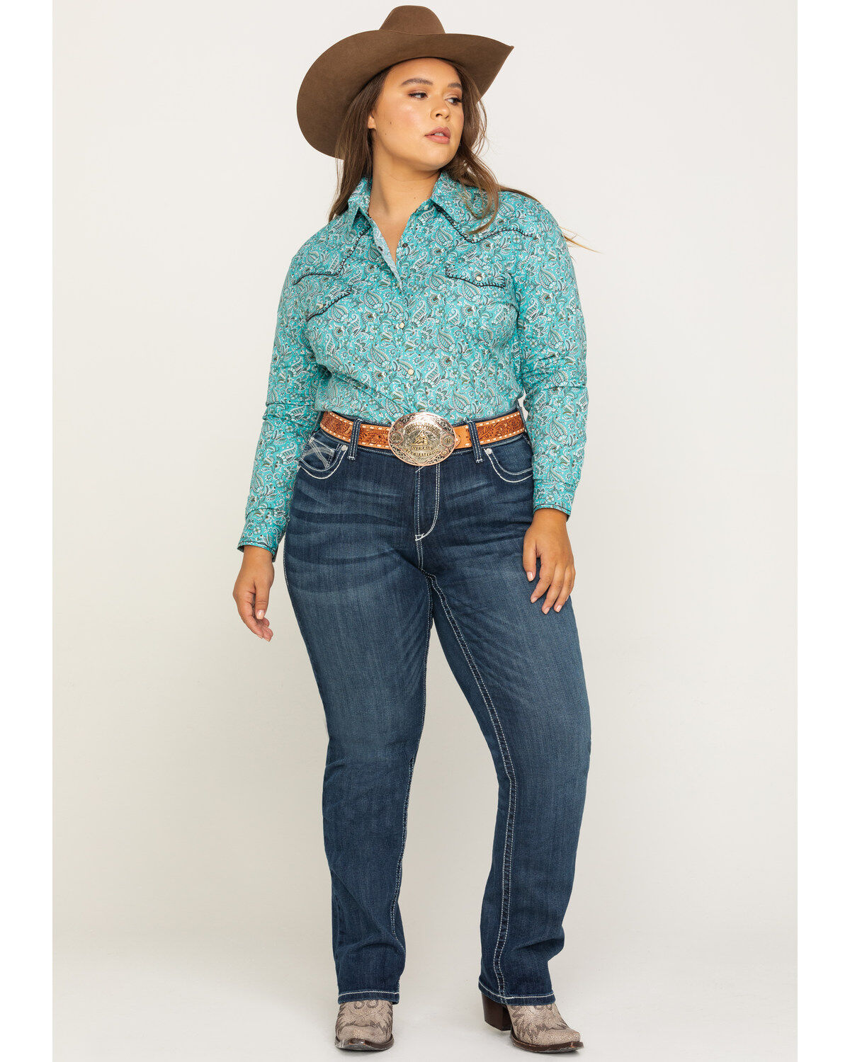 Image #6 - Ariat Women's R.E.A.L. Dresden Ivy Stackable Straight Jeans- Plus, , hi-res