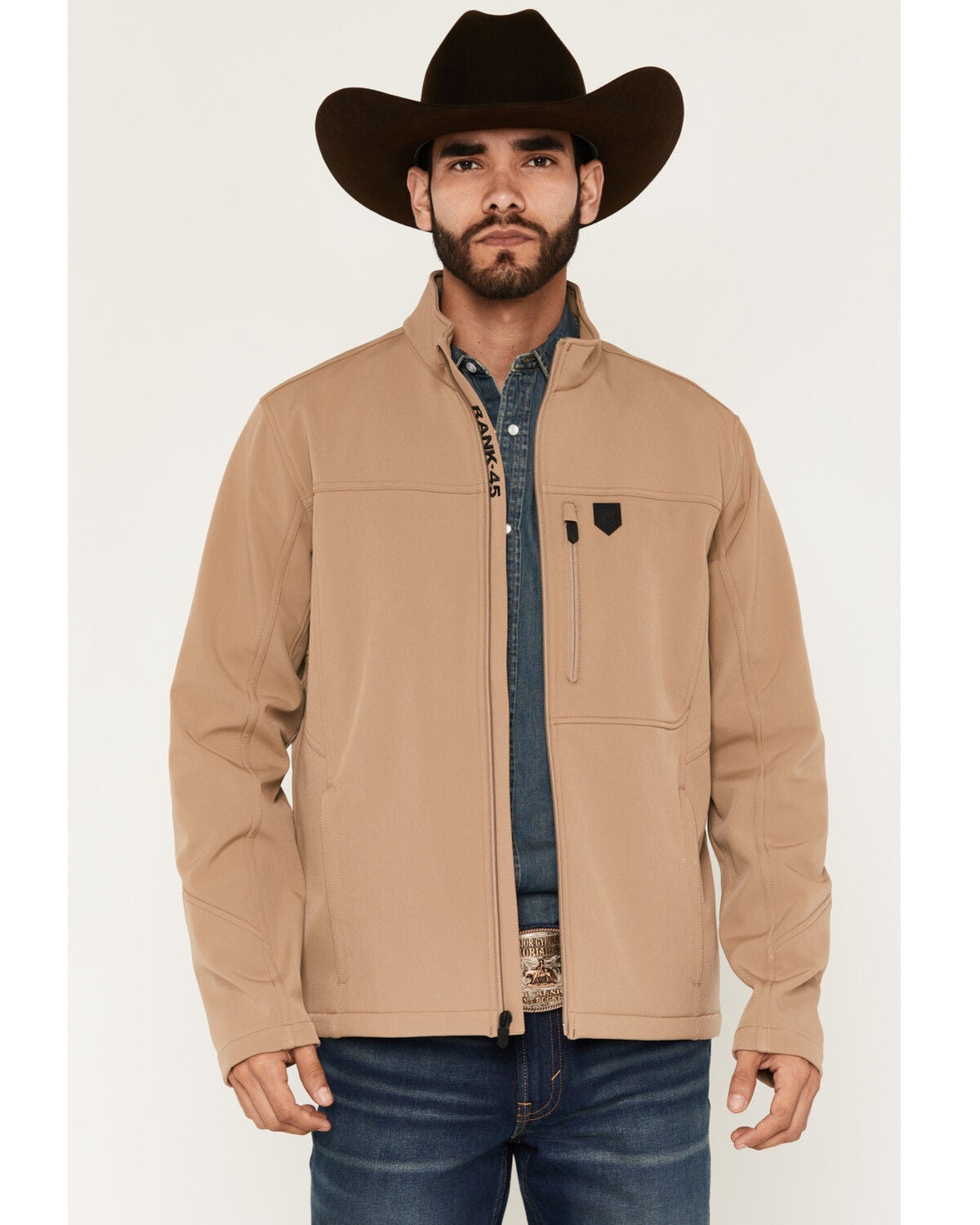 RANK 45&reg; Men's Richwood Softshell Jacket - Big, Khaki, hi-res