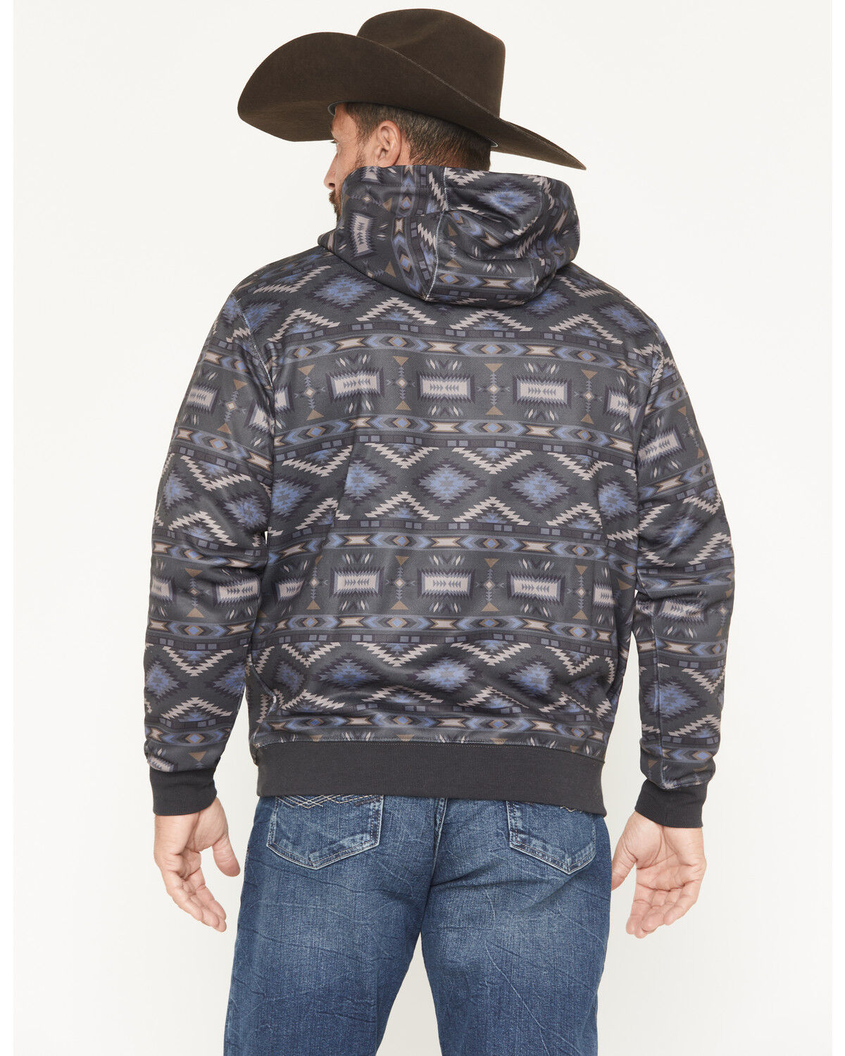 Image #4 - Hooey Men's Legendary Phantom Southwestern Print Hooded Sweatshirt, Brown, hi-res