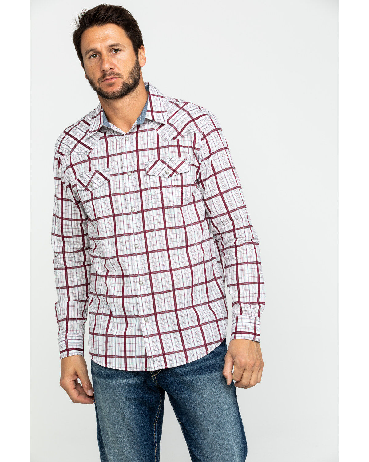 Image #1 - Cody James Men's Far Country Med Plaid Long Sleeve Western Shirt , , hi-res