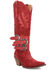 Image #1 - Dingo Women's Buck Wild Suede Tall Western Boots - Round Toe, Red, hi-res