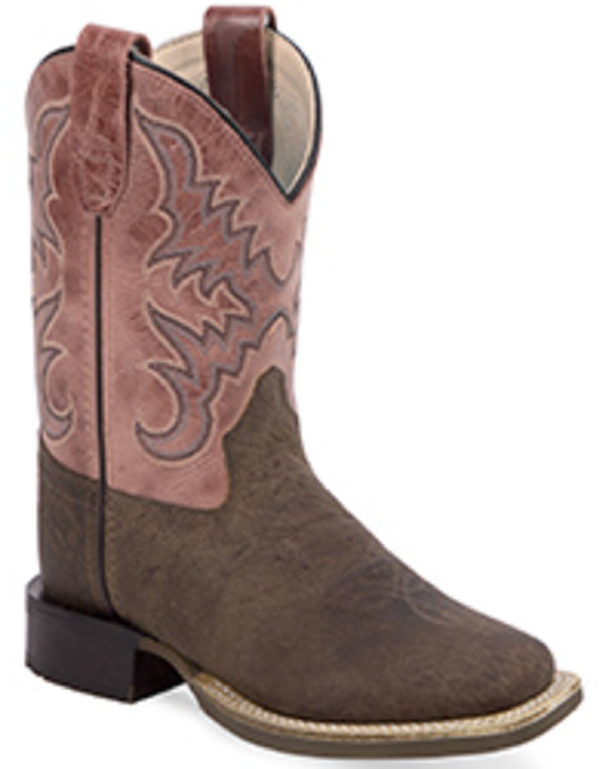Old West Little Girls' Western Boots - Broad Square Toe, Light Pink, hi-res