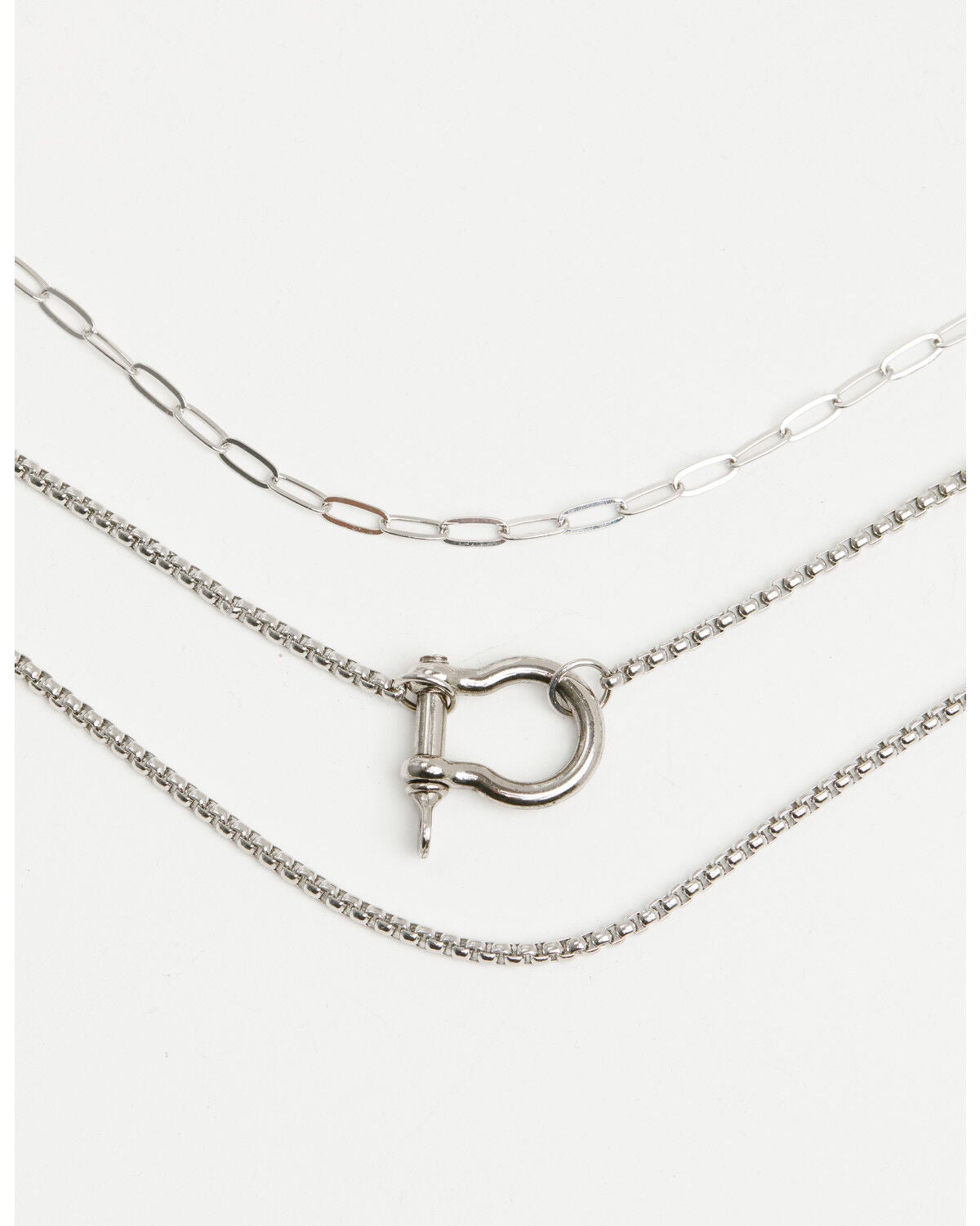 Shyanne Women's Horse Bit Layered Necklace, Silver, hi-res