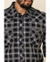 Image #4 - Rock & Roll Denim Men's Black Med Plaid Long Sleeve Western Shirt, Black, hi-res