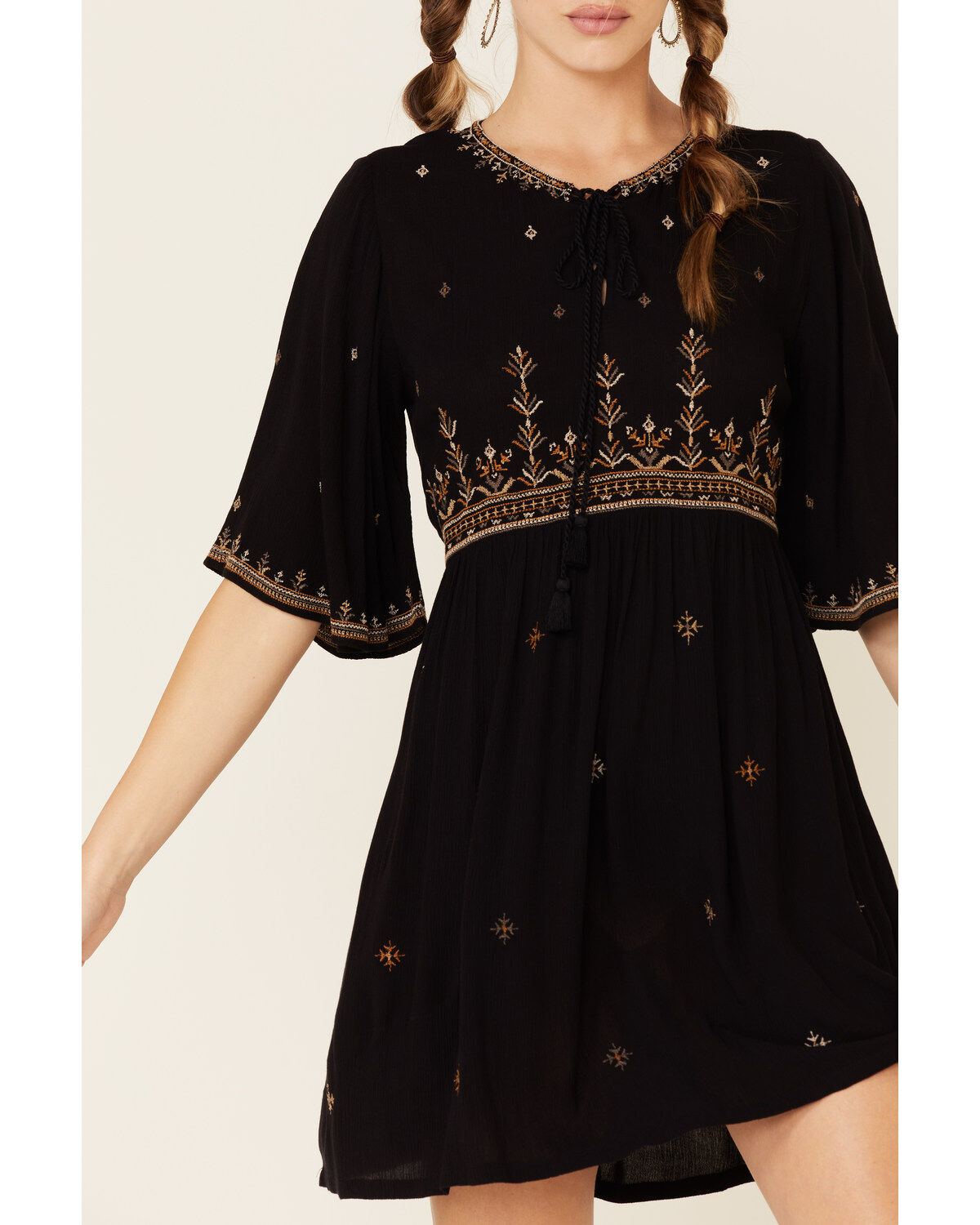 embroidered peasant dress