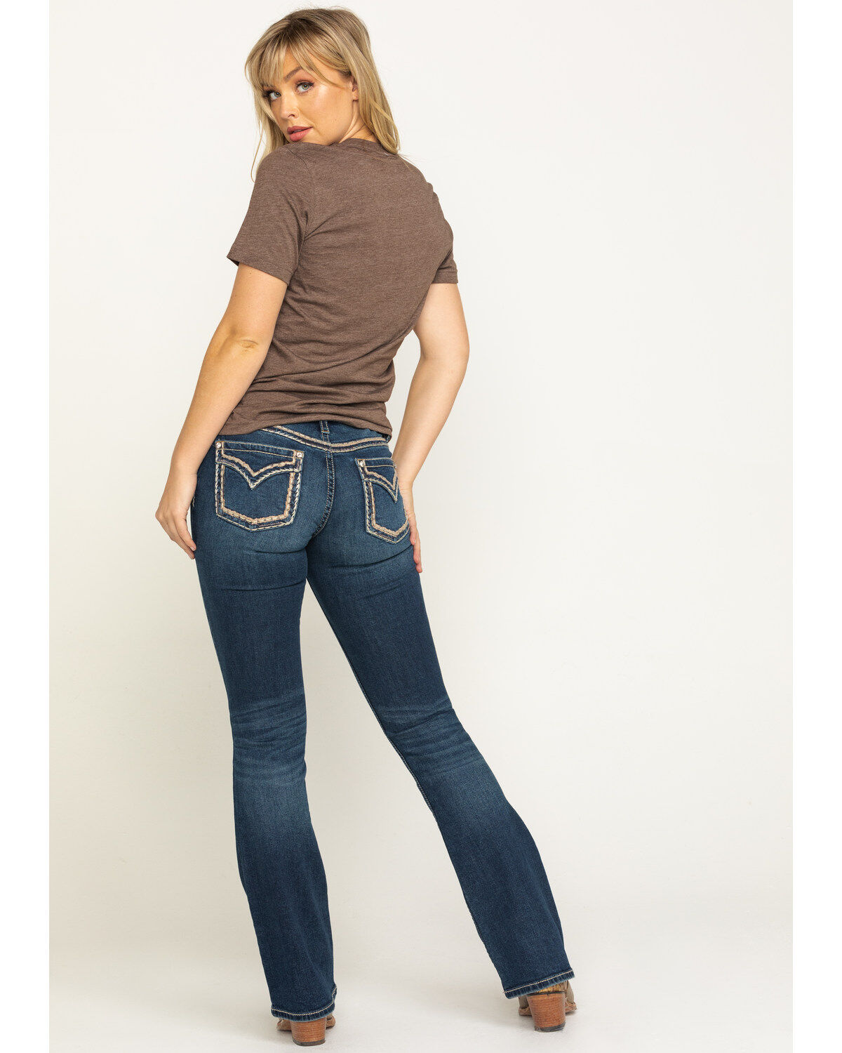 Image #4 - Shyanne Women's Scroll Dark Wash Bootcut Jeans, , hi-res