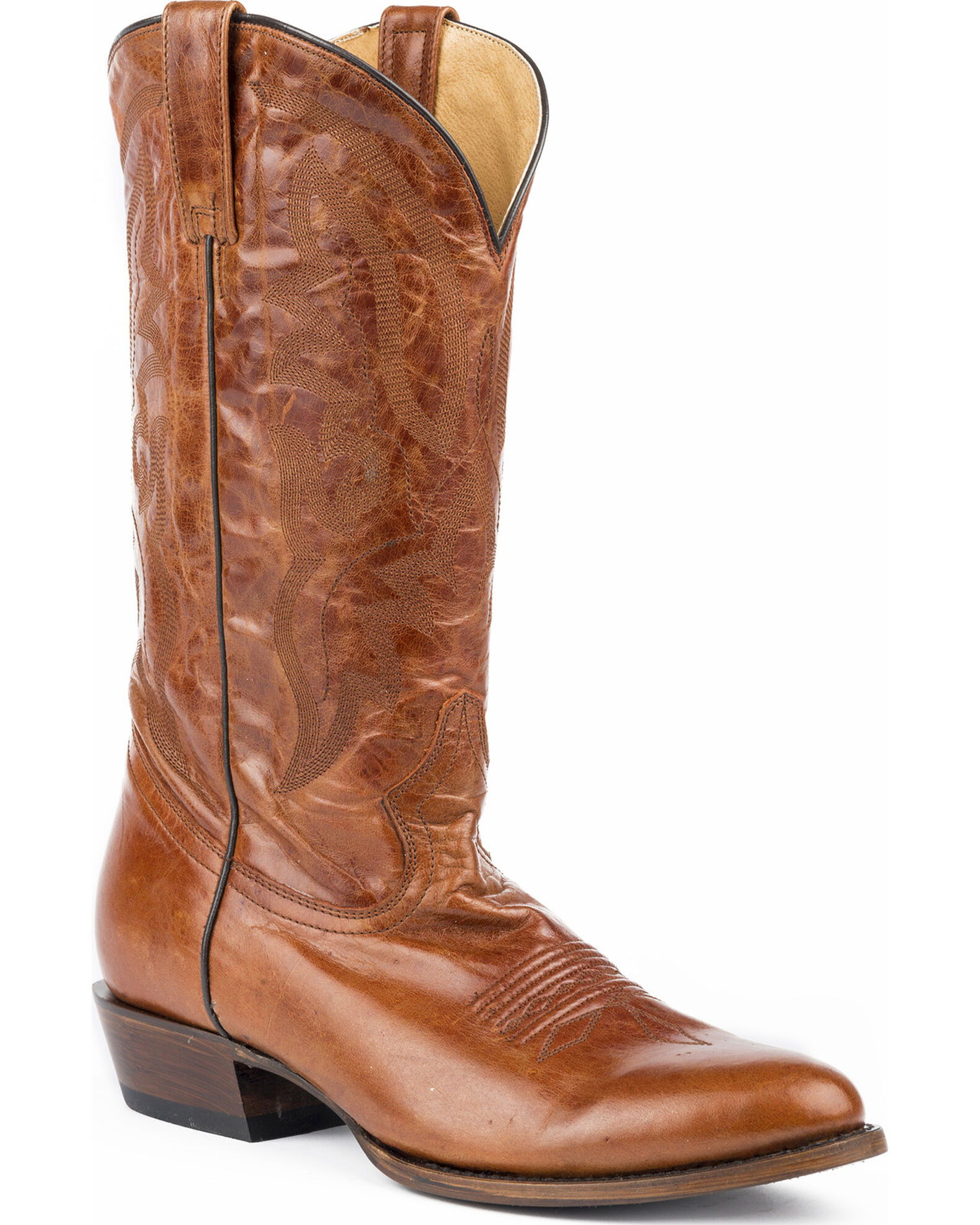 Roper Men s Cassidy Marble Cognac Cowboy Boots Round Toe Boot Barn