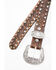 Double J Saddlery Women's Vintage Tooled Leather Belt, Brown, hi-res