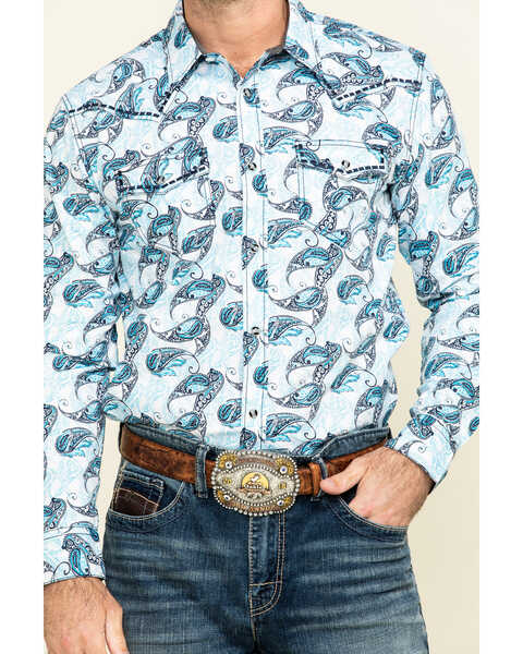 Image #4 - Cody James Men's Lovelace Large Paisley Print Long Sleeve Western Shirt - Tall , , hi-res