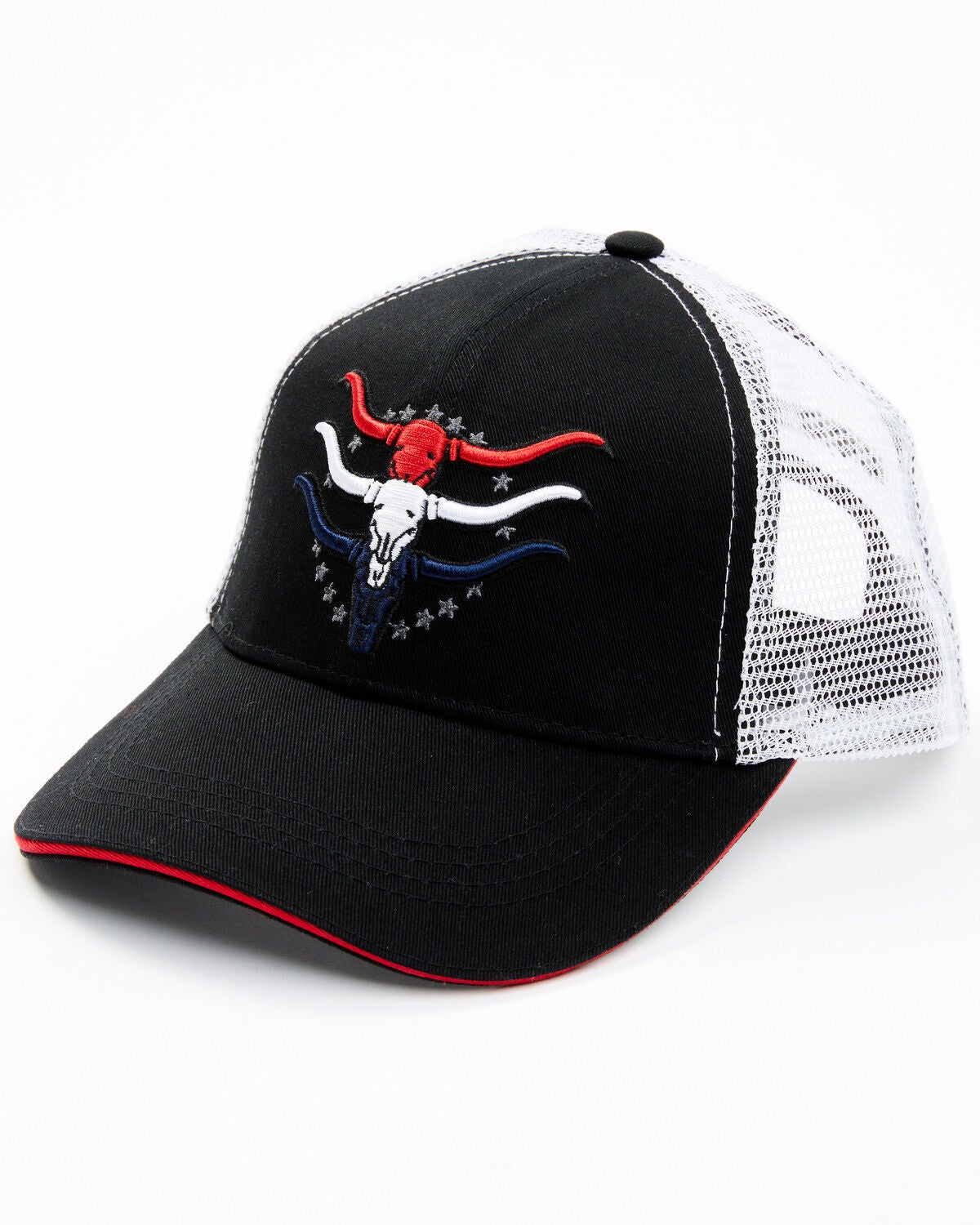 Cody James Men's Americana Steer Head Ball Cap, Black, hi-res