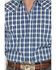 Image #3 - Stetson Men's Dobby Plaid Print Long Sleeve Snap Western Shirt, Blue, hi-res