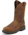 Image #2 - Justin Men's J-Max Balusters EH Waterproof Pull-On Work Boots - Soft Toe, Aged Bark, hi-res
