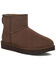 UGG Women's Classic Mini II Lined Short Suede Boots - Round Toe, Dark Brown, hi-res