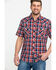 Image #5 - Wrangler Retro Men's Premium Plaid Print Short Sleeve Western Shirt, Navy, hi-res